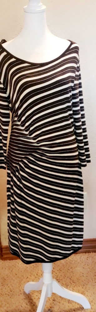 Black and white knit dress.